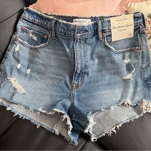 Abercrombie & Fitch Distressed Blue Jean Shorts